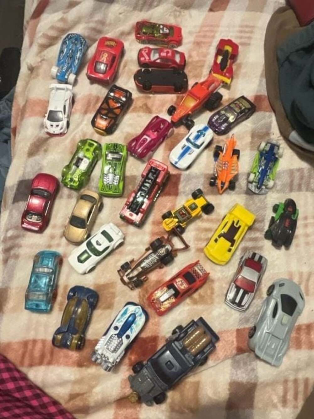 Mixed Diecast Toy Car Lot of 27 - Hot Wheels, Disney Cars, Matchbox Loose